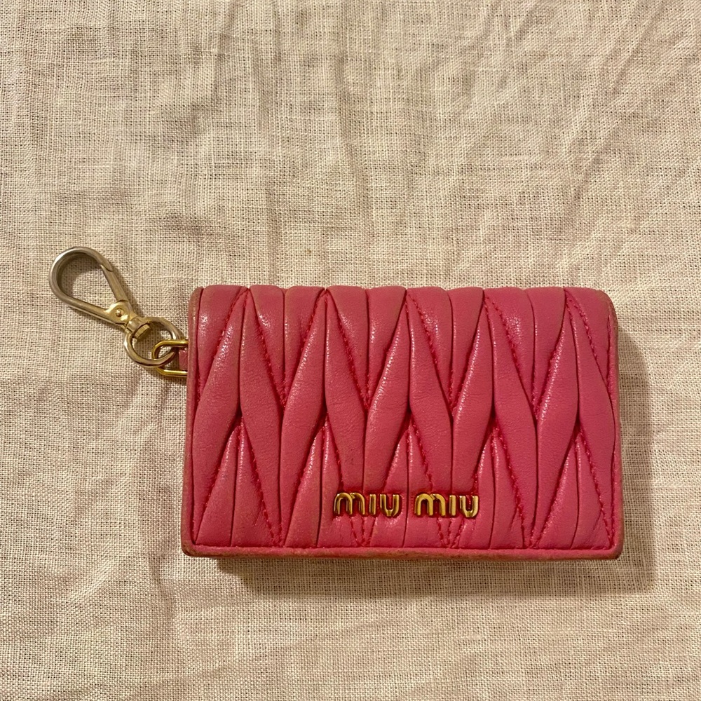 Authentic Miu Miu card case pink